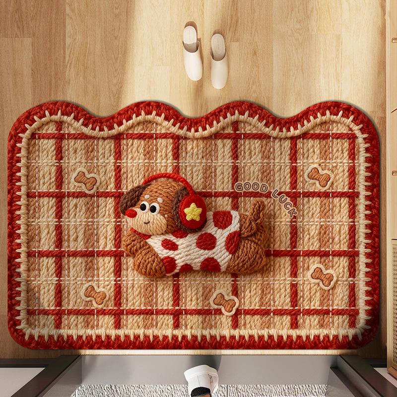 

Festive Red Year of the Horse Door Mat - Non-slip, Dust-Resistant, Wear-Resistant Entrance Carpet 40*60cm (Velvet Base)