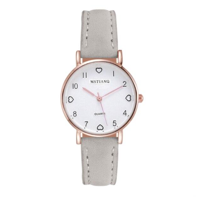 

Женские повседневные модные часы с кожаным ремнем, простые женские кварцевые часы с маленьким циферблатом, наручные часы для платья