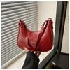2025 new solid color popular texture underarm bag versatile fashion messenger bag French niche shoulder handbag