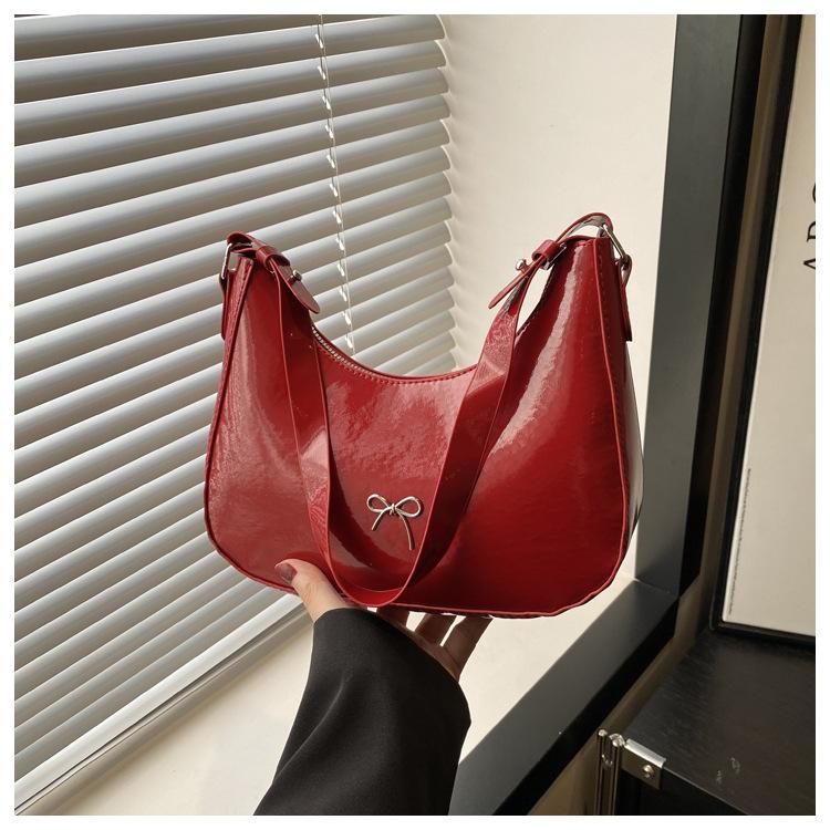 2025 new solid color popular texture underarm bag versatile fashion messenger bag French niche shoulder handbag