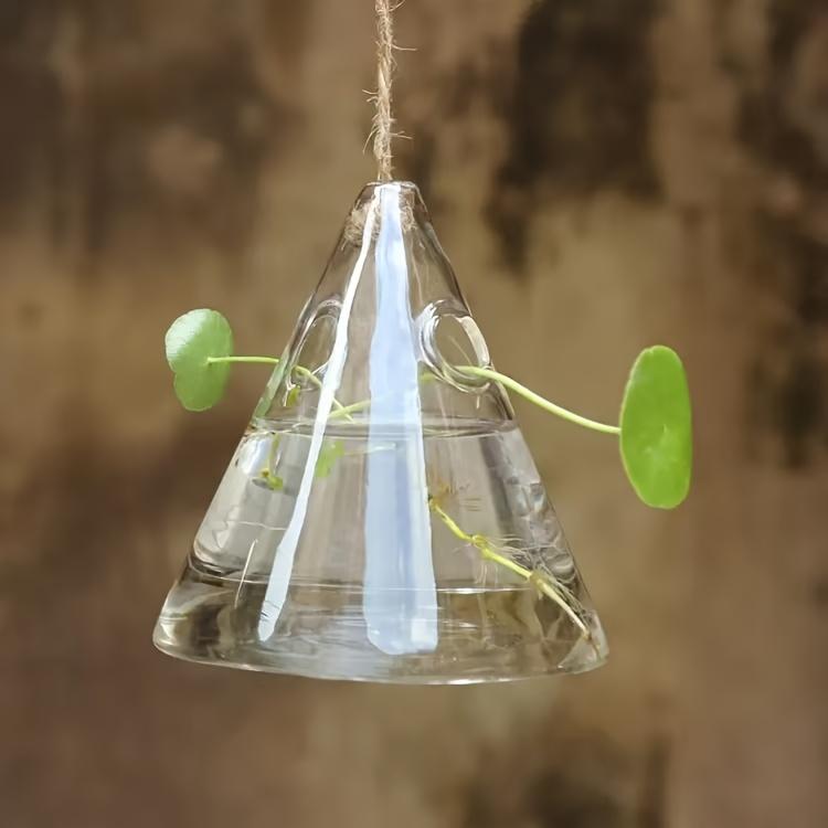 3pcs Hanging Glass Hydroponic Planter Geometric Shape Water Plant Vases Home Decor Indoor Outdoor Hanging Plant Container Garden