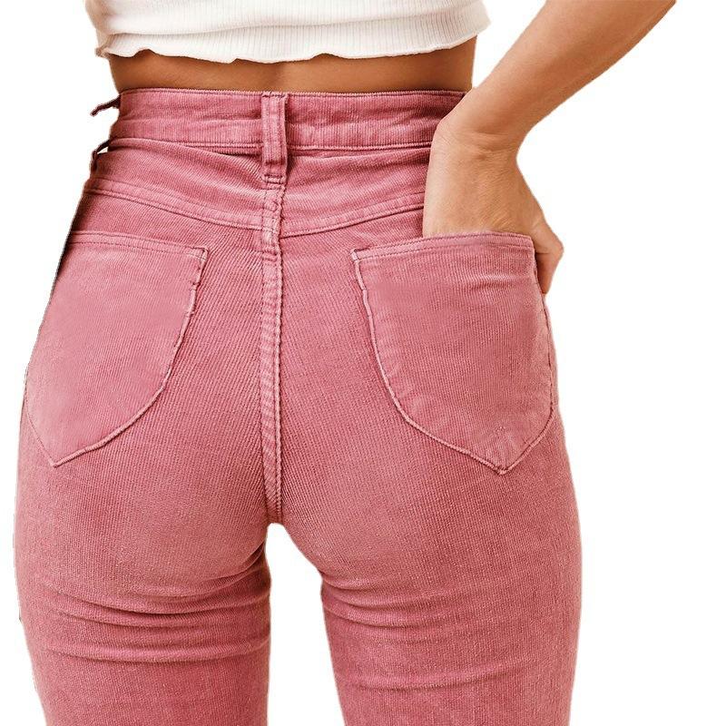 Autumn Fashion New Corduroy Flared Trousers Wide-leg Trousers Female Street Solid Colour Casual Trousers Women