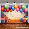 2D Vibrant Party Balloon Confetti Backdrop Photography Background Banner