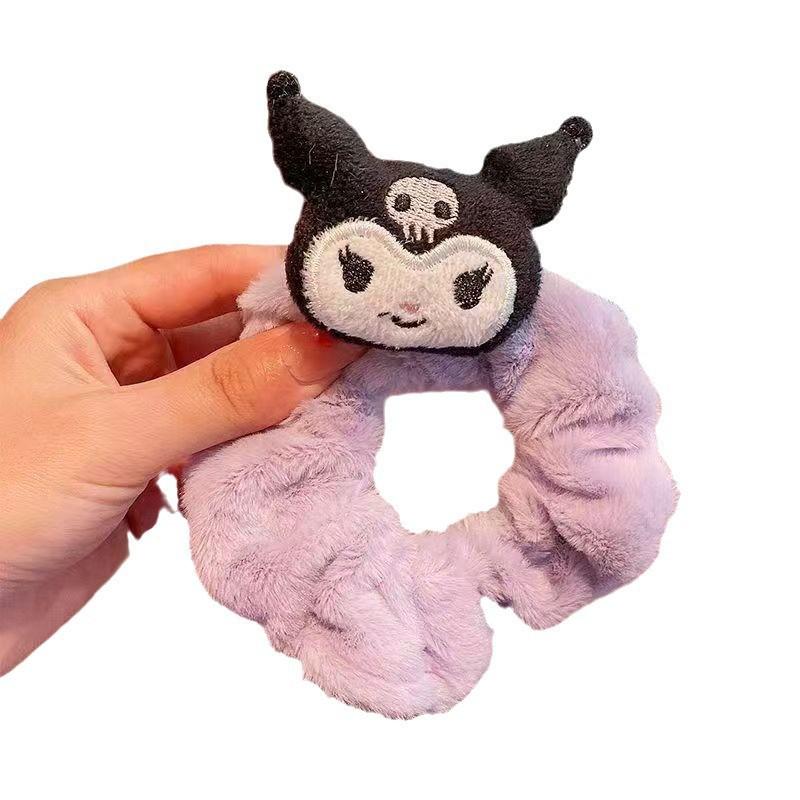 Cinnamoroll Plush Hair Tie: Fluffy Cartoon Hair Rope for Girls