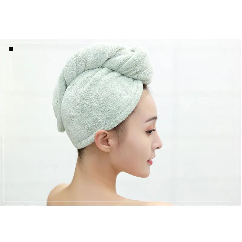 Microfibre After Shower Hair Drying Wrap Lady's Towel Quick Dry Hair Hat Cap Turban Head Wrap Womens Girls Bathing Tools 1 Pc