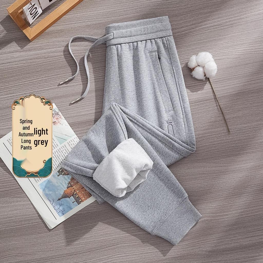 GAGN Women's Slim-Fit Heavy Cotton Sweatpants in Apricot - New 2025 Spring & Autumn Casual Sports Trousers