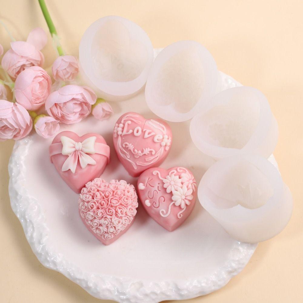 

Bow Love Rose Cake Mold DIY Pastry Mold Candle Making Kit Soap Mold Fondant 4