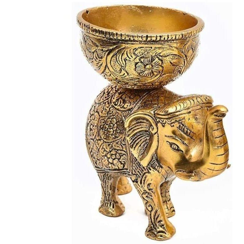 Mässings Elefant Urli Skål Etnisk Design Uruli Kruka För Heminredning Flytande Blommor Ljuslyktor Tempelrum Traditionell Diwali Dekoration Gåva,