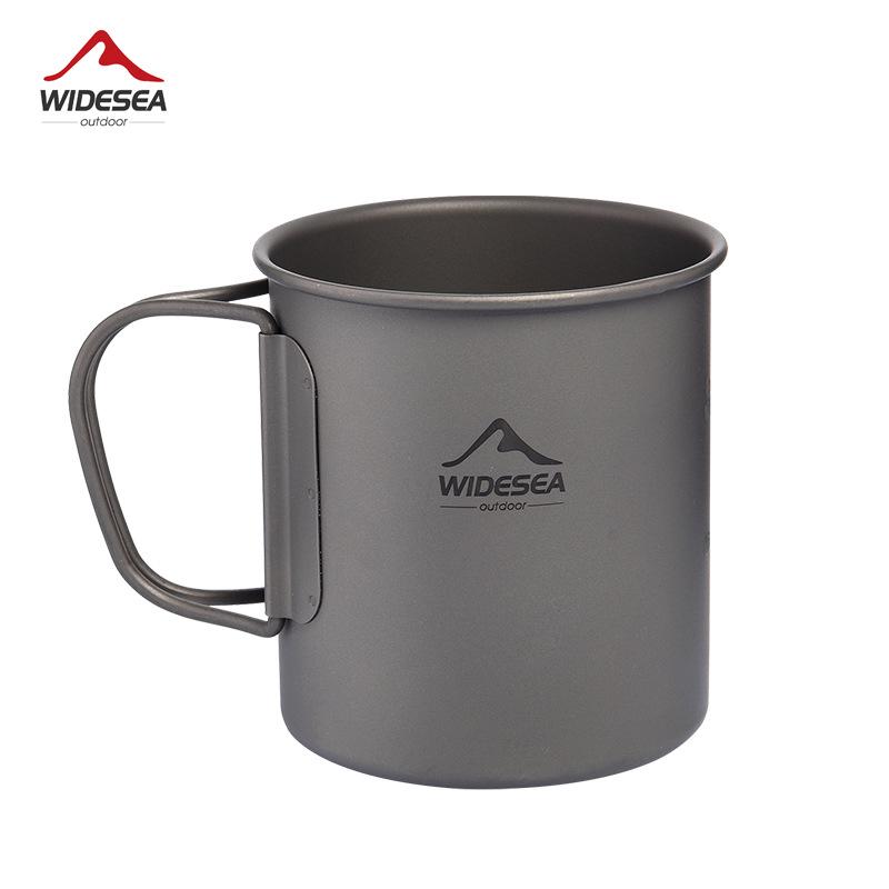 Widesea 375ML Titan Camping-Kaffeebecher - Leichtes, tragbares Geschirr