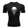 Men's 3D Skull Printed Compression Workout T-Shirt Quick Dry