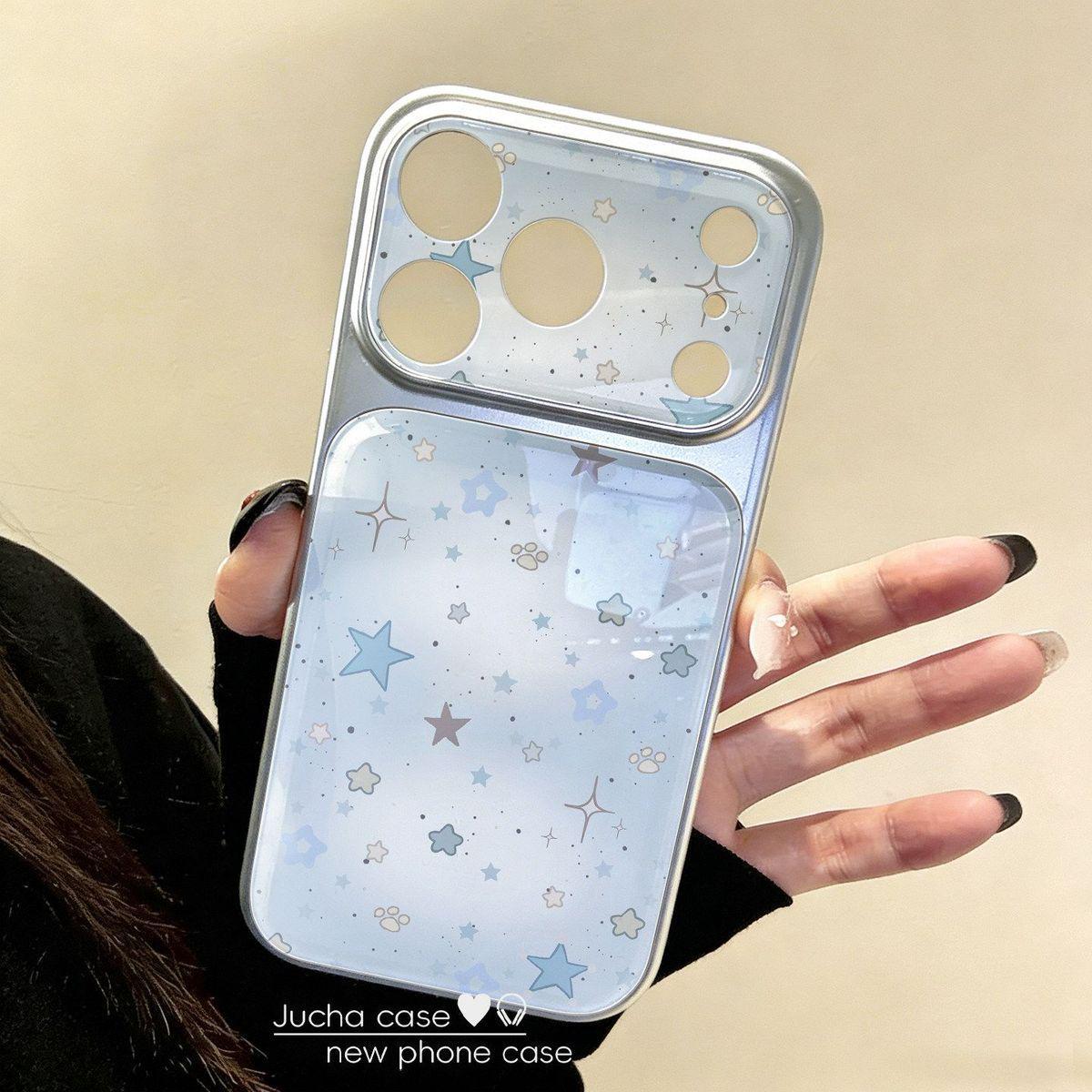 

Gradient Blue Stars Electroplated Phone Case for iPhone 16 Pro Max & Apple 17 iPhone 14 Pro Max