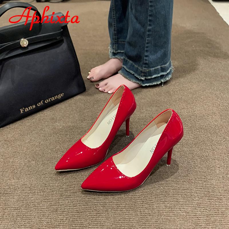 Aphixta 2024 Fluorescent Green Multi-coloured 10cm Super High Stiletto Heels Pumps Women Shoes Pointed Toe Party Big Size 49 50