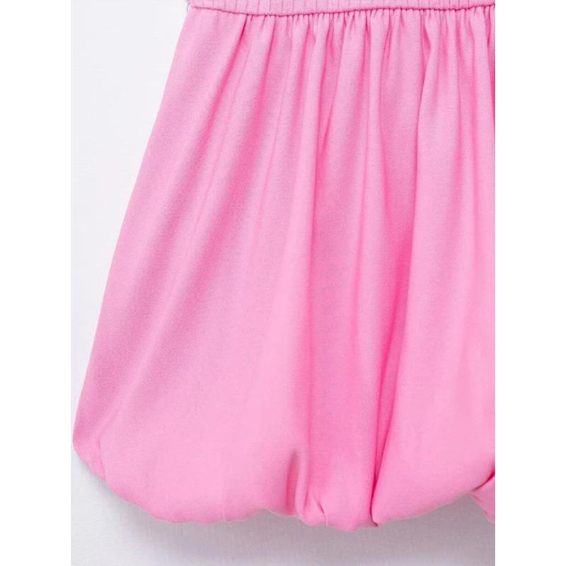 Sexy Knit Mini Dress Women Elegant Backless Sleeveless Puffy Dresses Female 2024 Spring Summer Party Fashion White Short Robe