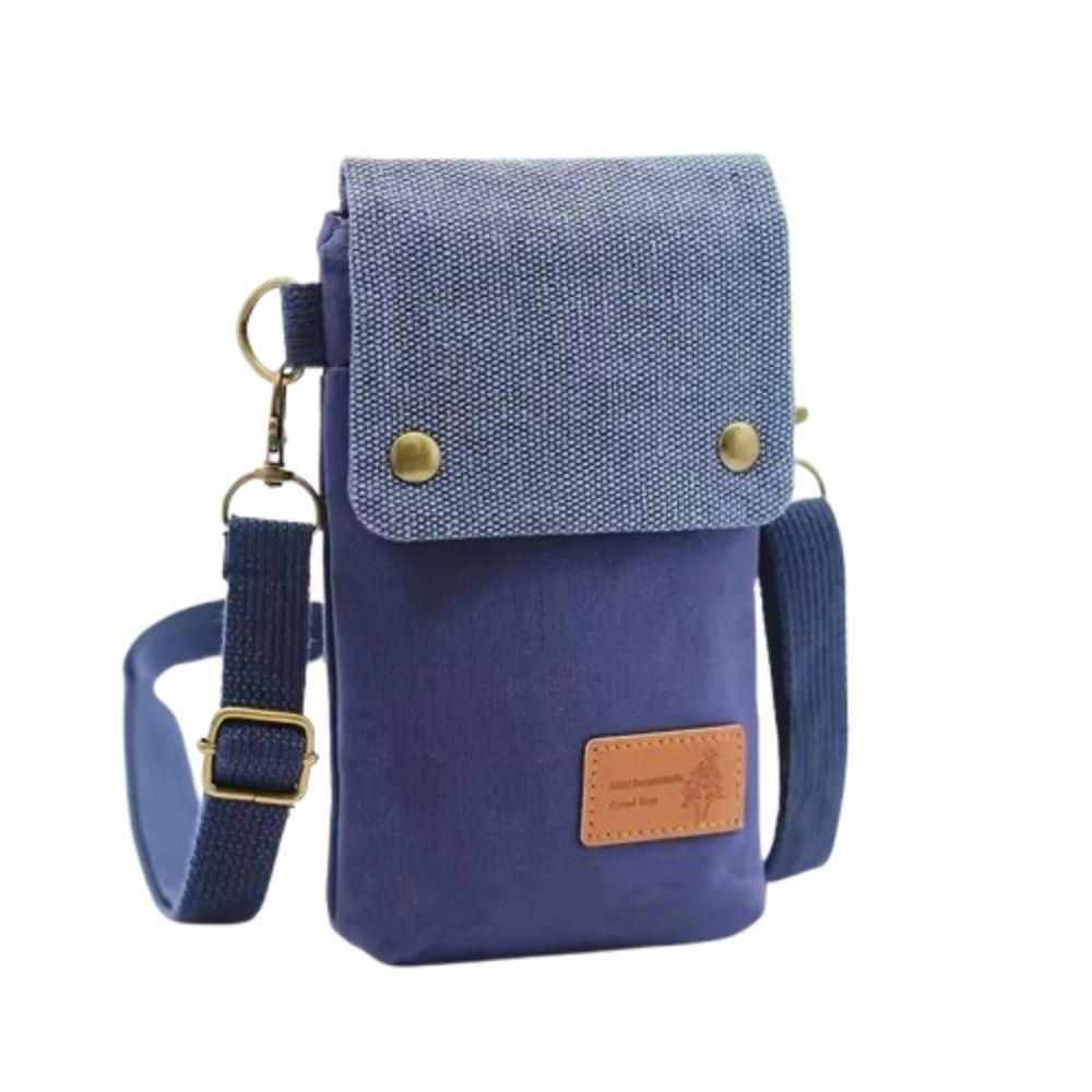 Shoulder Solid Color Mini Mobile Phone Bag Canvas Solid Color Crossbody Canvas Bag  Mobile Phone