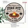Vintage Fire Pit Metal Sign Durable Indoor Outdoor Weather Resistant Gift
