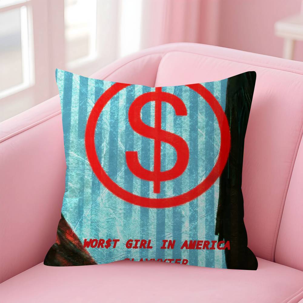 Singer SSlayyyter Worst Girl in America Pillow Cover for Bedroom Room and Living Room Sofa Decorative Cushion Cover