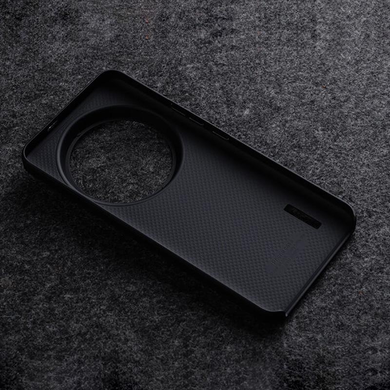 

MELKCO For Xiaomi 14 Ultra Case Genuine Cow Leather Coated PC Phone Cover Black