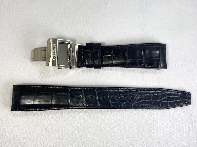 R7X10AC SEIKO Astron 21mm Leather Strap Crocodile Black 5X Series