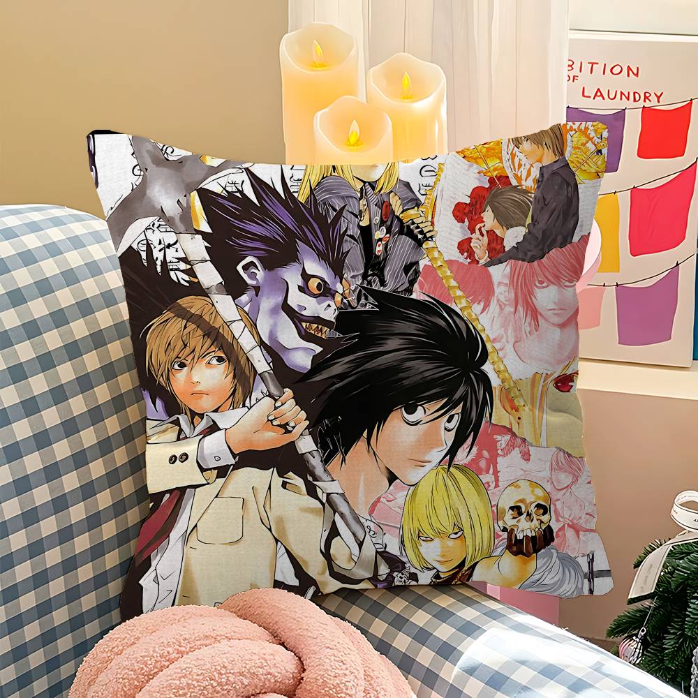 Anime-Kissen mit Todesbotschaft – Geschenkidee für Zuhause, Büro oder Schlafzimmer – Sofakissen, Autokissenbezug