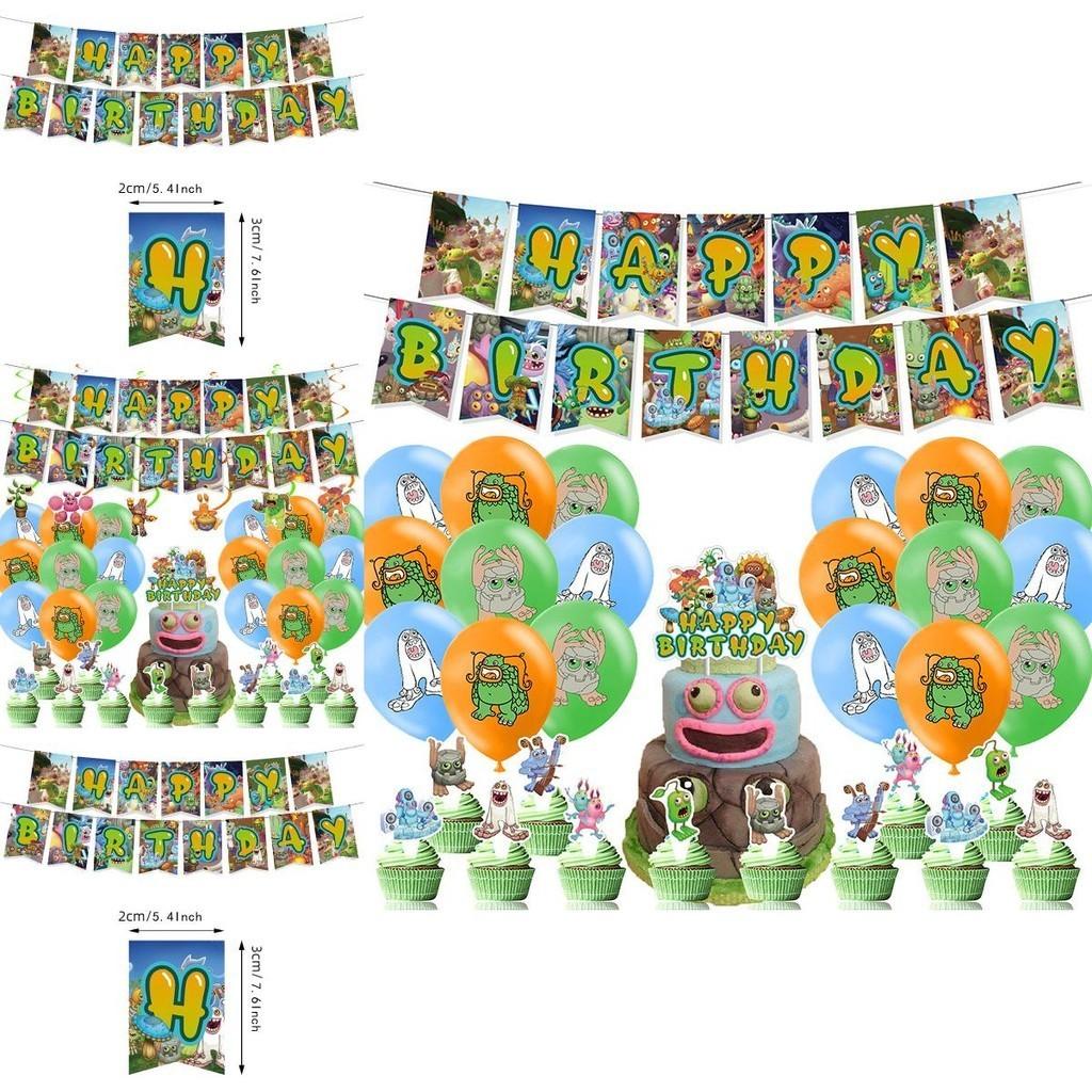 My Singing Monster Themed Party Banner Kit With Balloons And Decorations For Kids Events