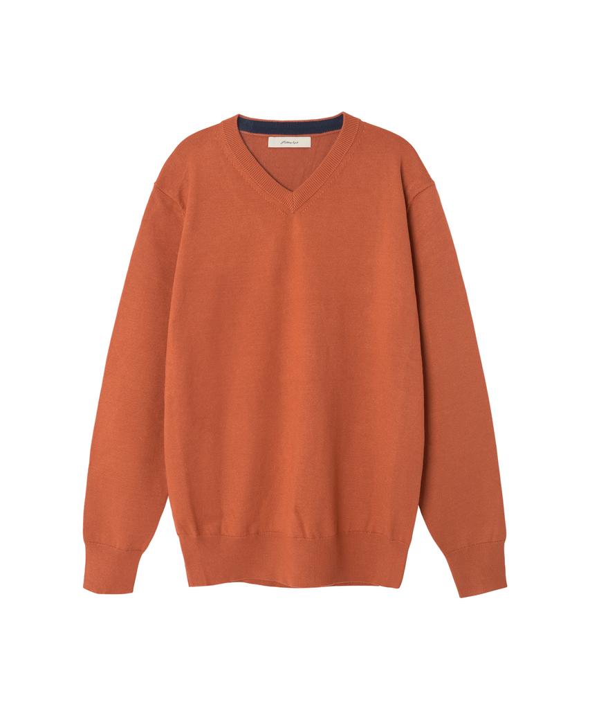 HALBKREIS LAYOUT T20055 V-Neck Easy Knit_Orange
