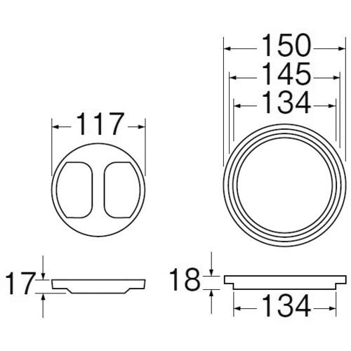 SANEI PH63-9S Sink Drain Plug Lid Set, Fits 3 Sizes, Cuttable to Diameters of 134, 145, and 150 mm