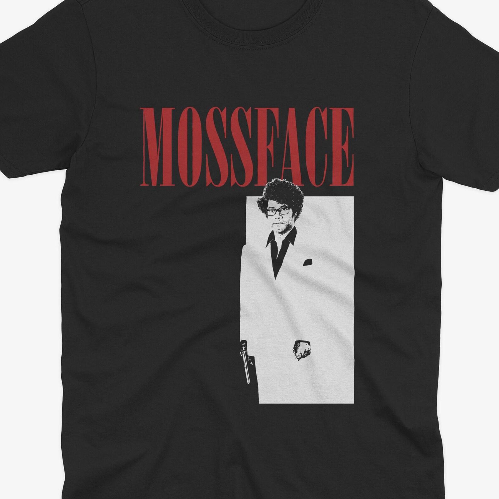 Mossface T-Shirt, Maurice Moss Scarface Inspired Shirt, IT Crowd Fan Tee, British Comedy Graphic Unisex T-Shirt, IT Crowd T-Shirt 2XL