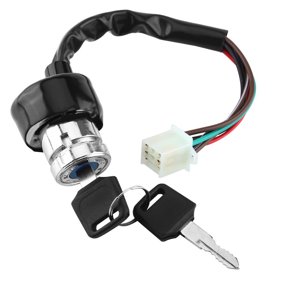 Universal Car Motorcycle 6 Wire In 9 Pin Plug Ignition Switch 3 Position 2 Keys