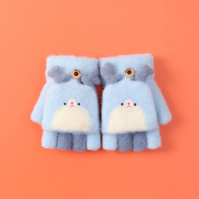 Neue Xuehuaxiu Kinderhandschuhe zum Warmhalten Kindergarten Baby niedliche Cartoon Klappstrickhandschuhe Großhandel