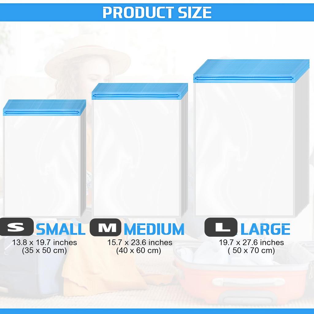 8 Pack Roll Up Compression Bags Vacuum Storage Bags Hand Roll Durable Space Saver Bags For Clothes Clothing Travel Accessories