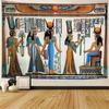 Vintage Egyptian Goddess Wall Tapestry Old Papyrus Hieroglyph Wing Sun Ancient Civilization Room Hanging Cloth Decor