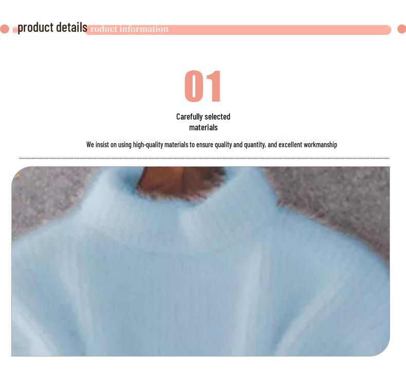 Korean Style Lantern Sleeve Mink Fur High Collar Pullover Sweater (2025)