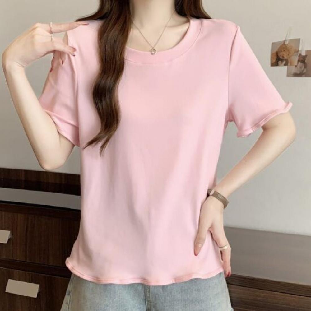 Navava Women S SofT Wave Round Neck ShorT Sleeve T ShirT nT3334