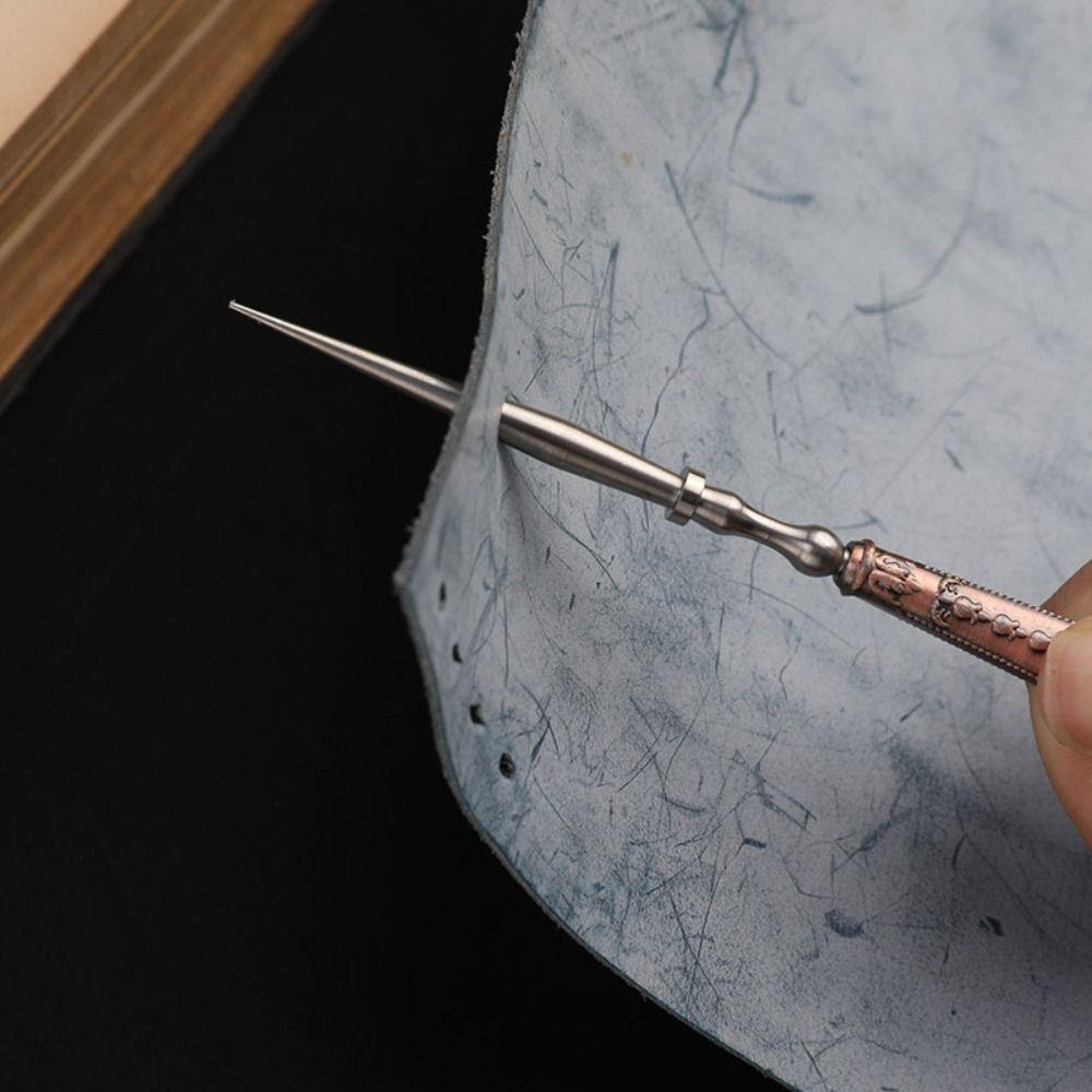 Metal Leather Punch Hole Awl Hand Stitch Hole Punching Stitching New Vintage Sewing Awl  Embroidery
