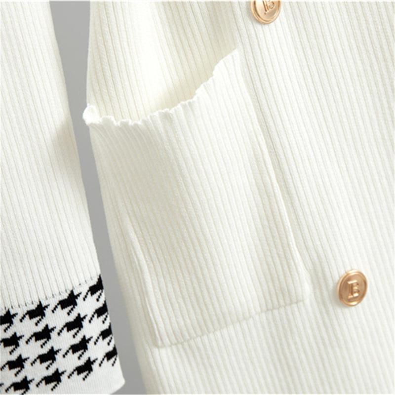 Spring and autumn classic black elegant knitted dress Small Fragrant Style Long Sleeve Woolen Dress