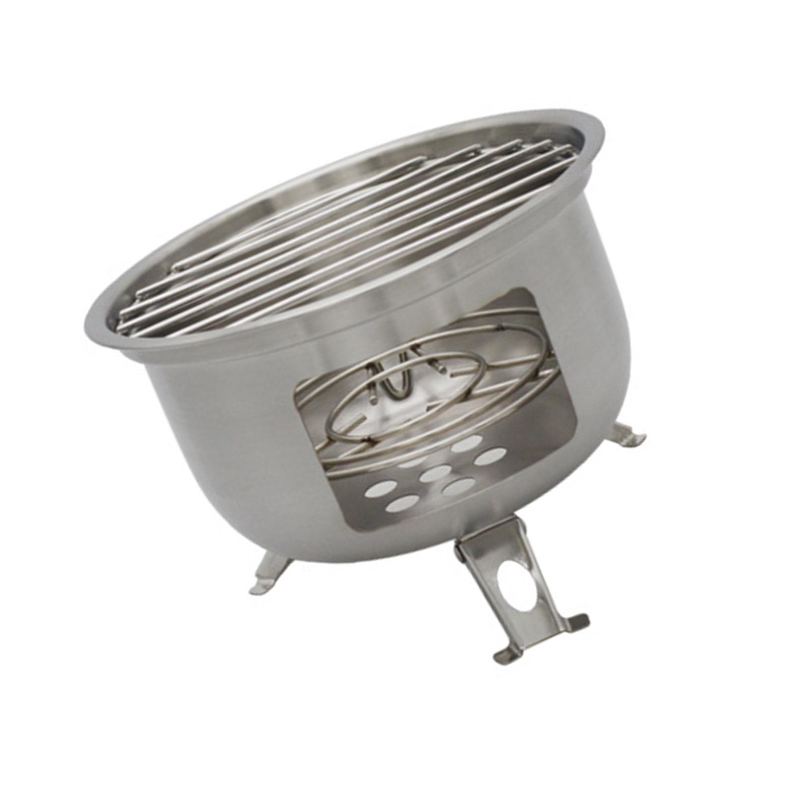 

Эффективная дровяная печь, угольный гриль, походная печь из нержавеющей стали для приготовления на гриле, кипячения и жарки на открытом воздухе