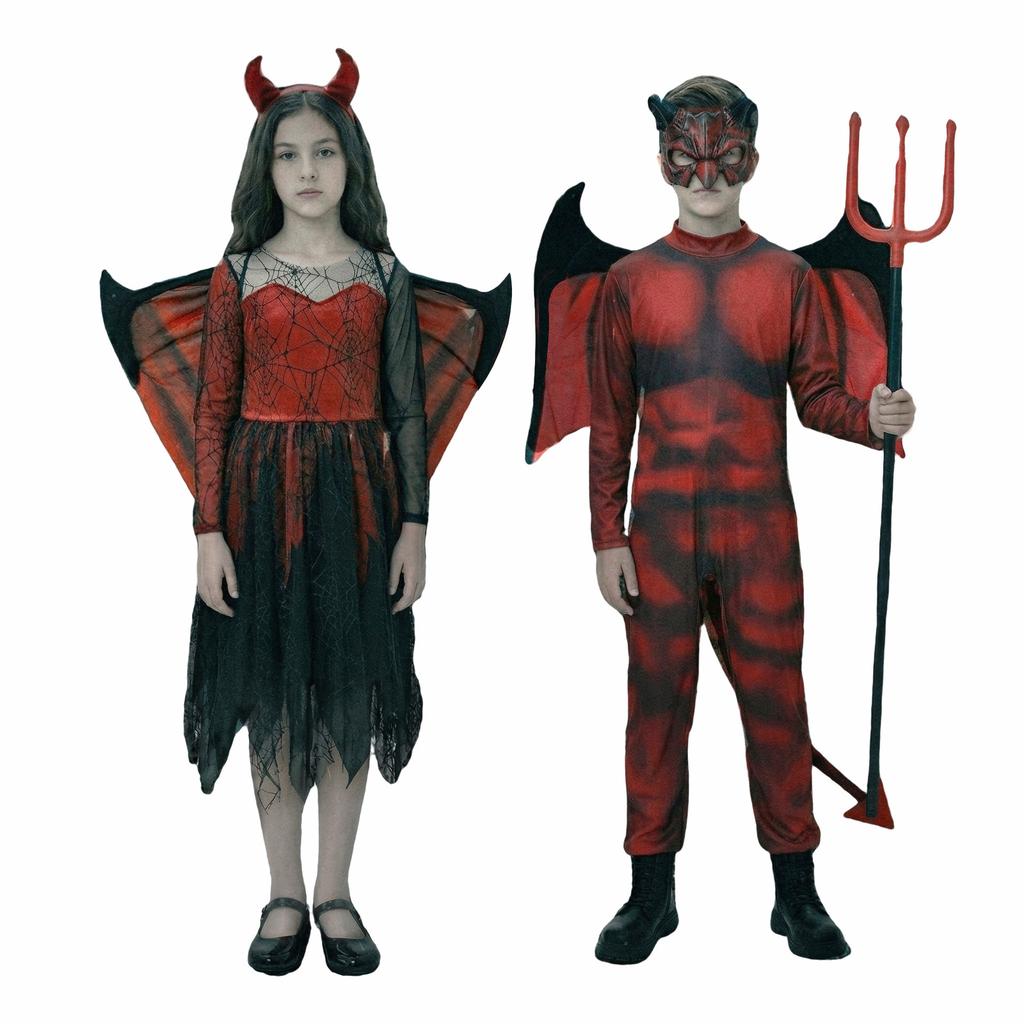 Halloween Kostüm Kinder Dämonenmädchen Hölle Junge Vampir Cosplay Kostüm Hellboy