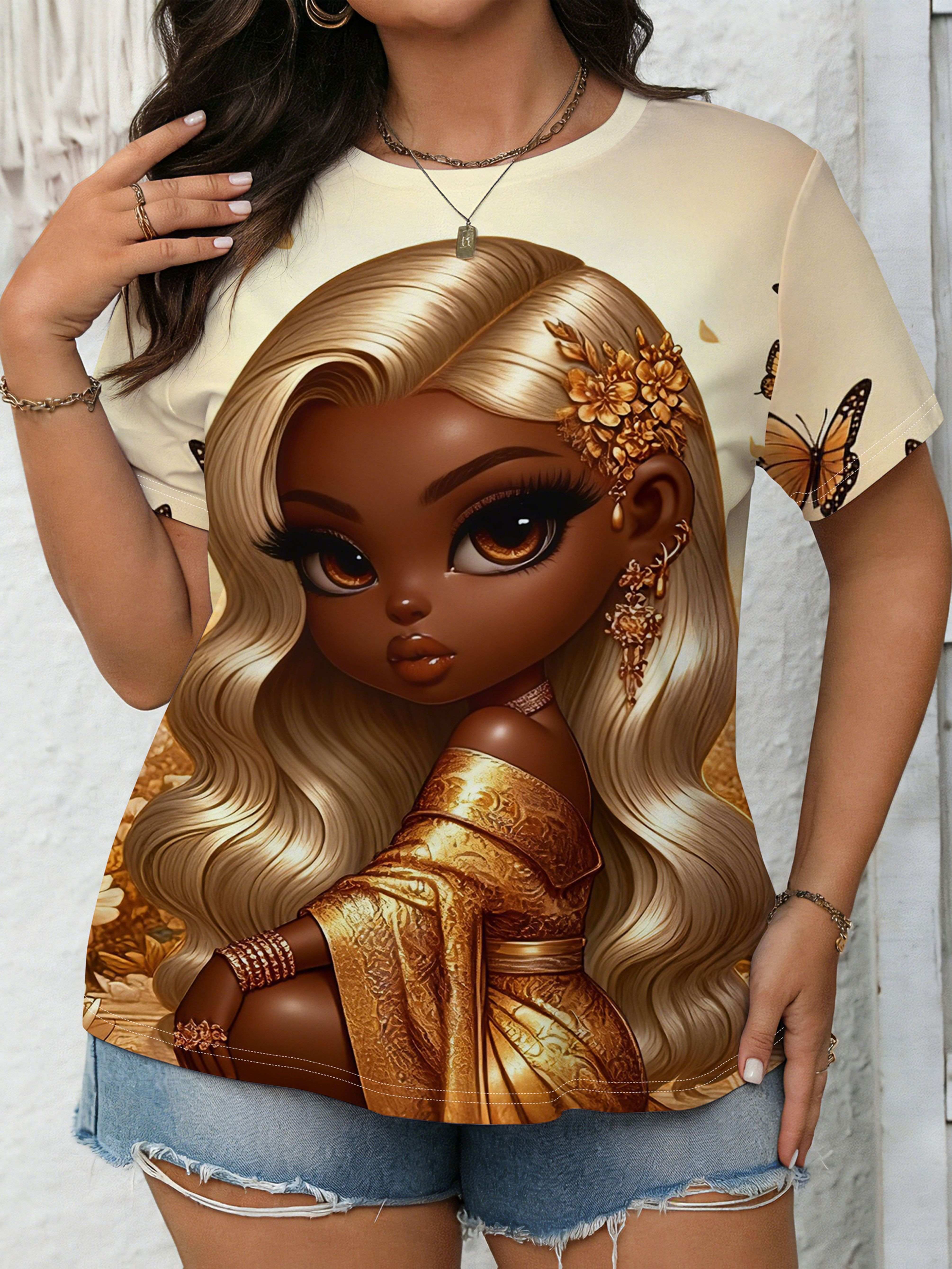 

A Women s Summer Light-luxury T-shirt with a Golden Butterfly and Blonde Print. Round Neck. Y and Casual. Fully Printed. The Fabric Is Soft and Comfor L дубильная кора