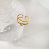 Korean Style Titanium Rhinestone Double Layer Index Finger Ring for Trendy Girls
