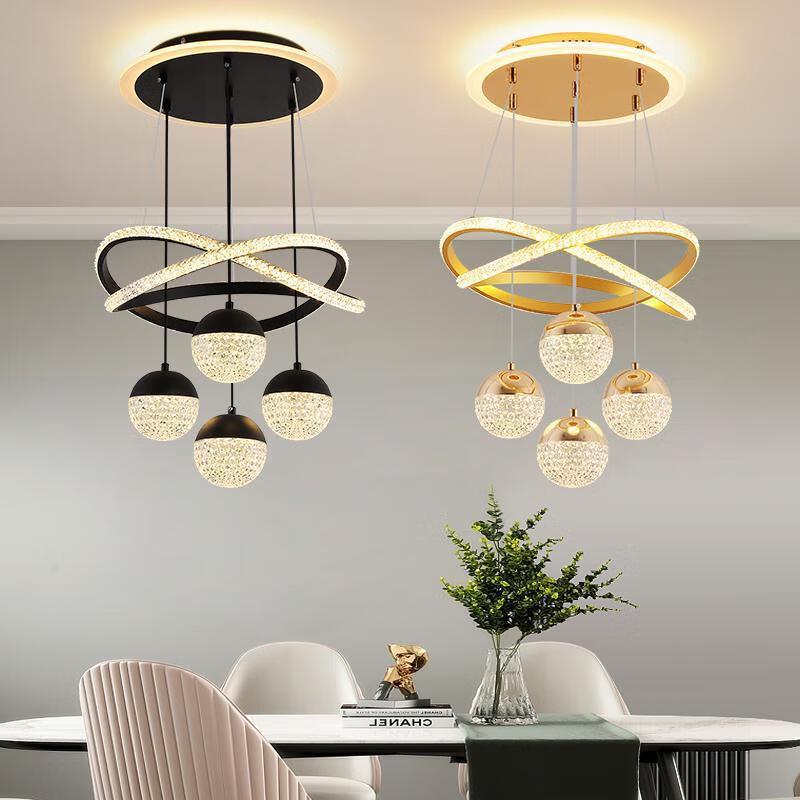 Modern Minimalist Gold 4-Sphere LED Pendant Light