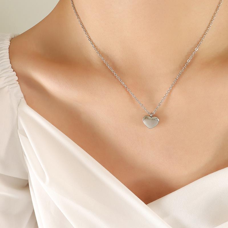 Qiong Yao 18K Gold-Plated Heart Couple Necklace - Trendy Titanium Steel Clavicle Chain P051