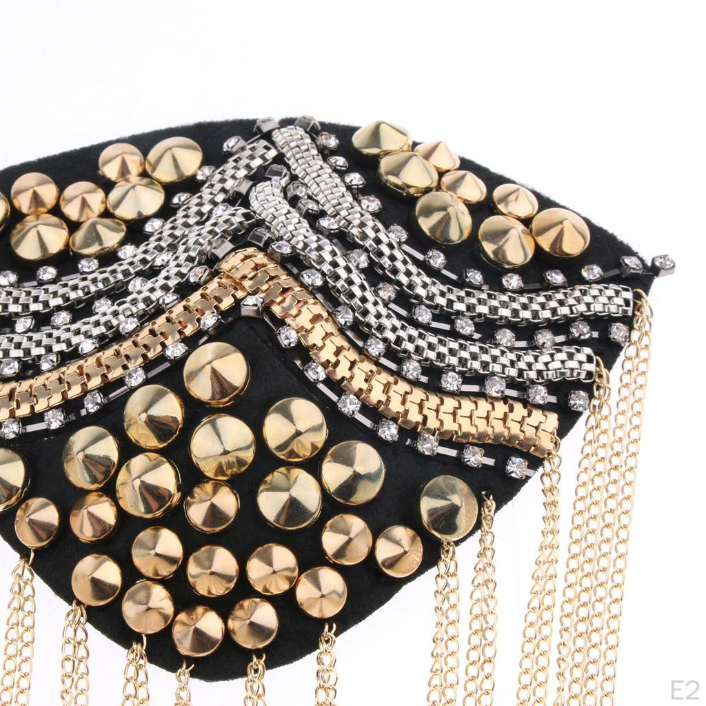 Fringe Rivet Tassel Epaulet Shoulder Boards Badge Costume
