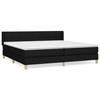 3130299 vidaXL Lit à sommier tapissier avec matelas Noir 200x200 cm Tissu