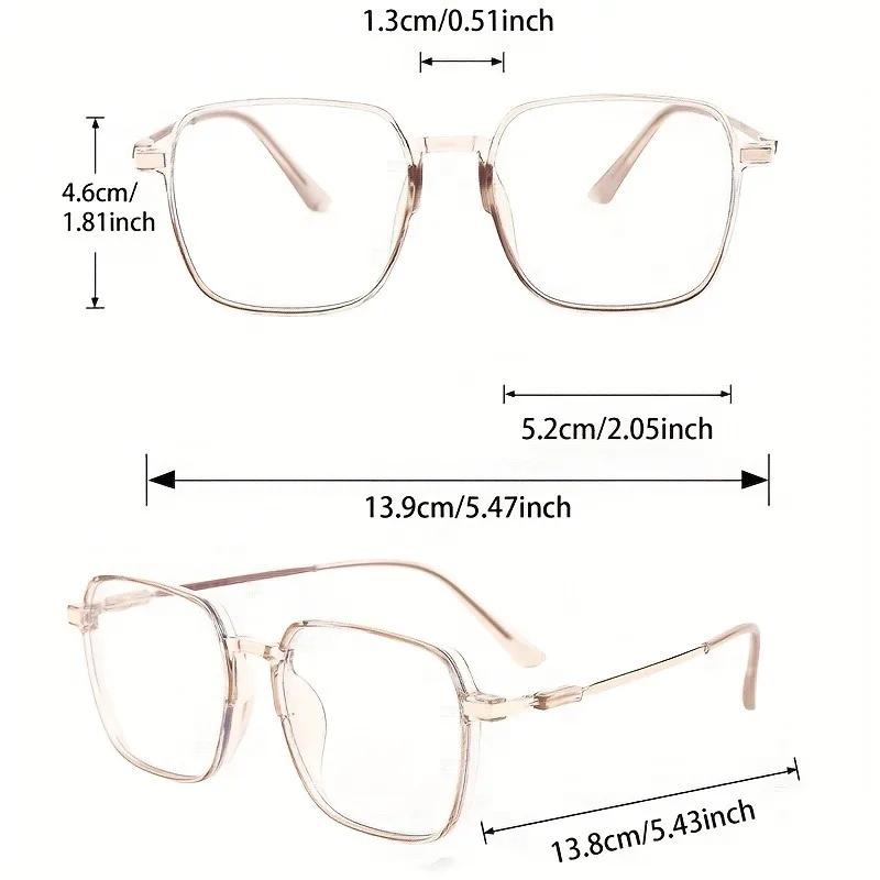 1 Piece of Women's Classic Retro Box Fashion Glasses - Equipped with Color Changing Transparent Lenses