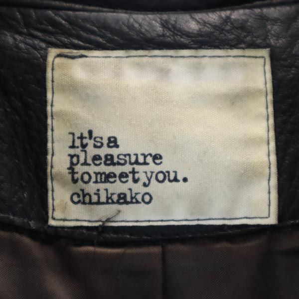 Chikako Leather Riders Jacket Black Women Used