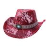 Vintage Western Cowboyhut Party Orgie Krokodil-Imitation Hut Damen Premium Zylinder Großer Rand
