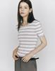 GIORDANO U-Neck Striped Short Sleeve Knit (12Gg) 355534 [3Color]