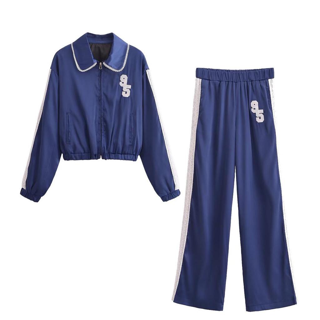 Spring 2025 Women's European & American Style Side Stripe Jacket & Trousers Set