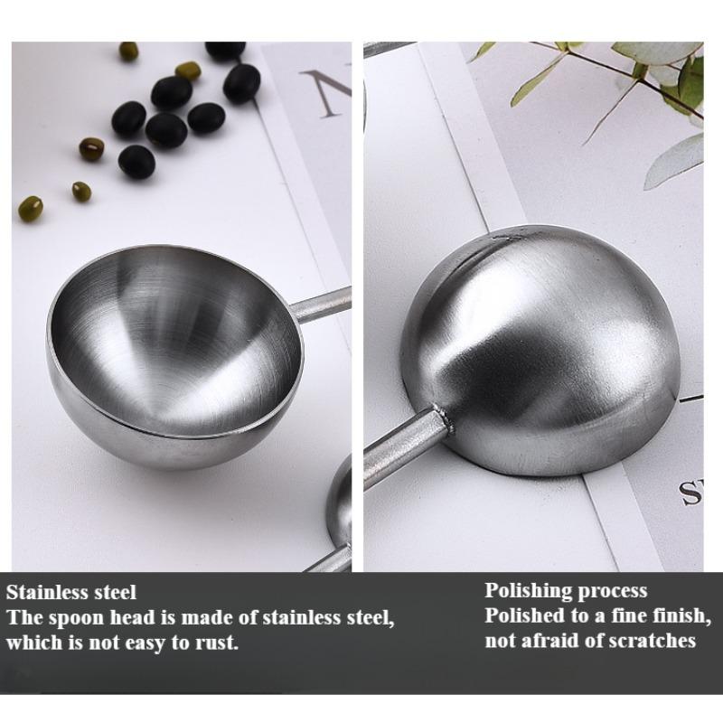 1pc Stainless Steel Measuring Spoon, Wooden Handle Milk Powder Spoon, Non-Stick Powder and Non-Rust Seasoning Measuring Spoon