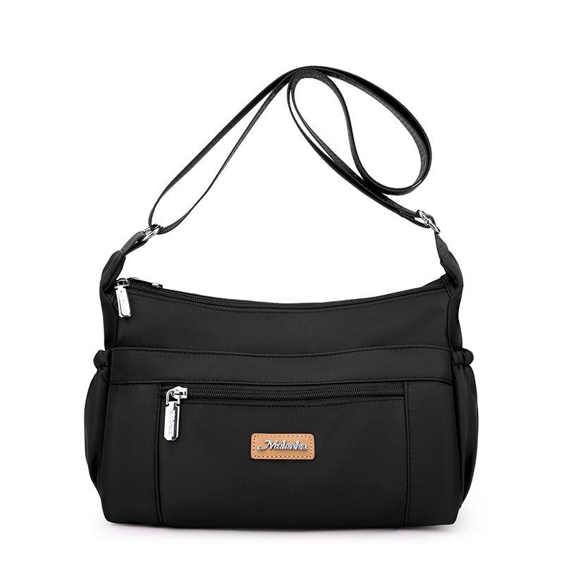 Water-Repellent Nylon Crossbody Bag for Middle-Aged Women, Large-Capacity, Multi-Layer, Versatile Casual Shoulder Bag.